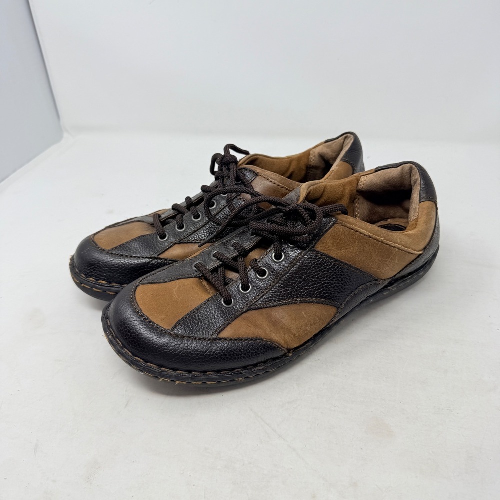 B.O.C. Born Concept Brown‎ Leather Two Tone Lace Up Sneakers 40 Earthy Rugged